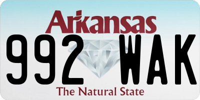 AR license plate 992WAK
