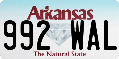 AR license plate 992WAL