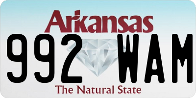 AR license plate 992WAM