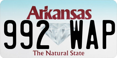 AR license plate 992WAP
