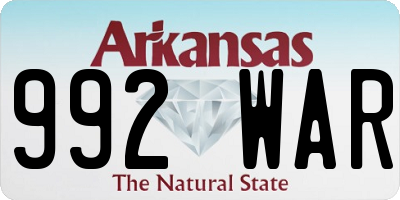 AR license plate 992WAR