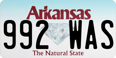 AR license plate 992WAS