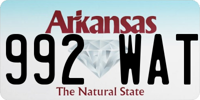 AR license plate 992WAT