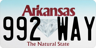 AR license plate 992WAY