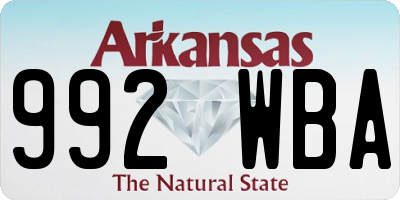 AR license plate 992WBA