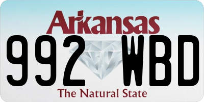 AR license plate 992WBD