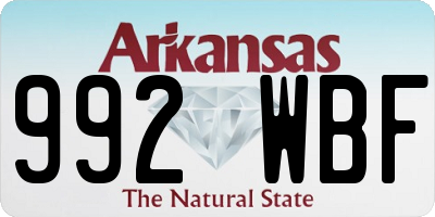 AR license plate 992WBF