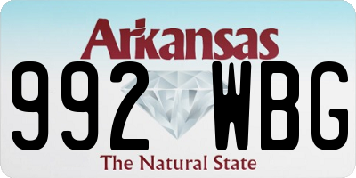 AR license plate 992WBG