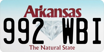 AR license plate 992WBI