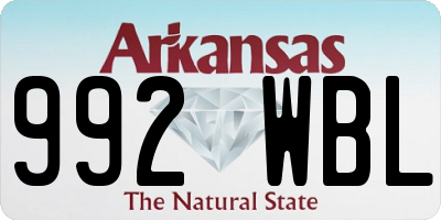 AR license plate 992WBL