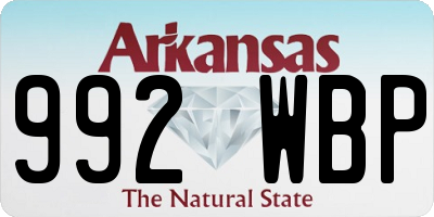 AR license plate 992WBP