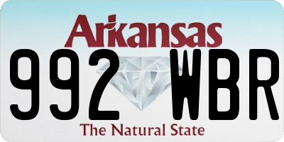 AR license plate 992WBR