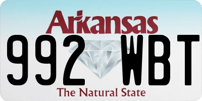 AR license plate 992WBT