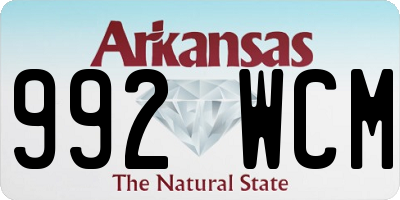 AR license plate 992WCM