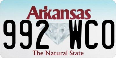 AR license plate 992WCO