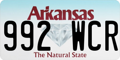 AR license plate 992WCR