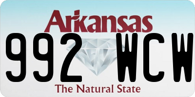 AR license plate 992WCW