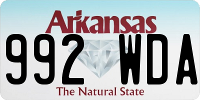 AR license plate 992WDA