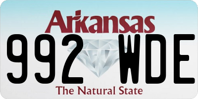 AR license plate 992WDE