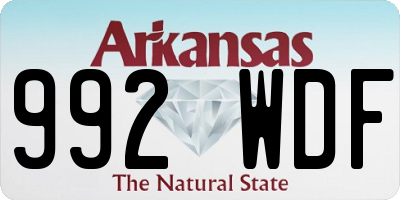AR license plate 992WDF
