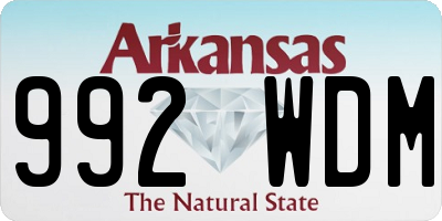 AR license plate 992WDM