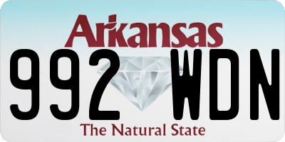 AR license plate 992WDN