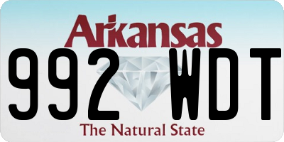 AR license plate 992WDT