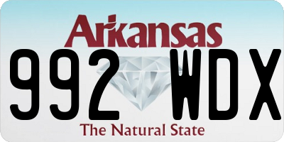 AR license plate 992WDX