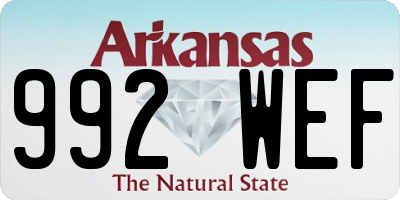 AR license plate 992WEF