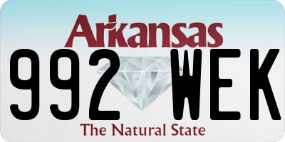 AR license plate 992WEK