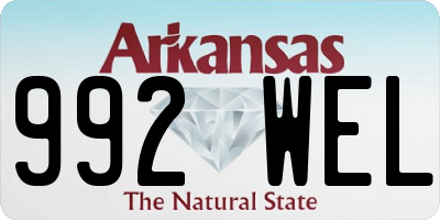 AR license plate 992WEL