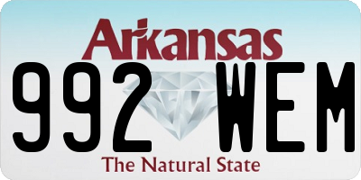 AR license plate 992WEM