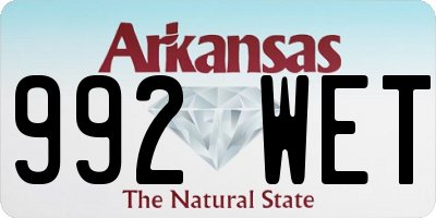 AR license plate 992WET