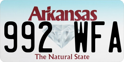 AR license plate 992WFA