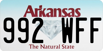 AR license plate 992WFF