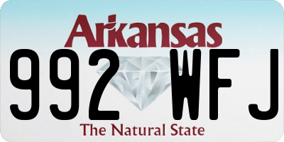 AR license plate 992WFJ