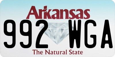 AR license plate 992WGA