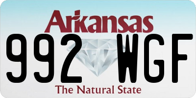 AR license plate 992WGF