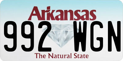 AR license plate 992WGN