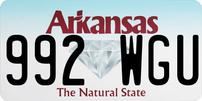 AR license plate 992WGU