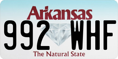 AR license plate 992WHF