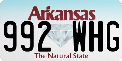 AR license plate 992WHG
