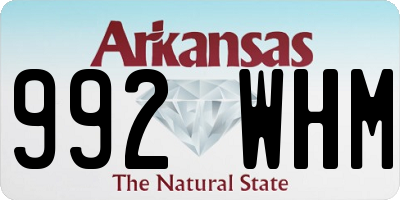 AR license plate 992WHM