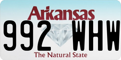 AR license plate 992WHW
