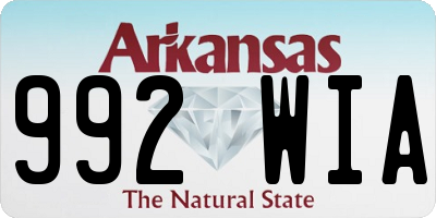 AR license plate 992WIA
