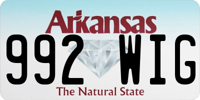 AR license plate 992WIG