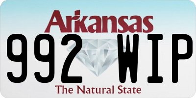 AR license plate 992WIP