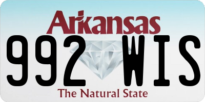 AR license plate 992WIS