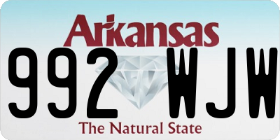AR license plate 992WJW