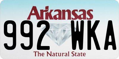 AR license plate 992WKA